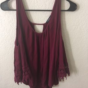 Maroon, Flowy off the shoulder top